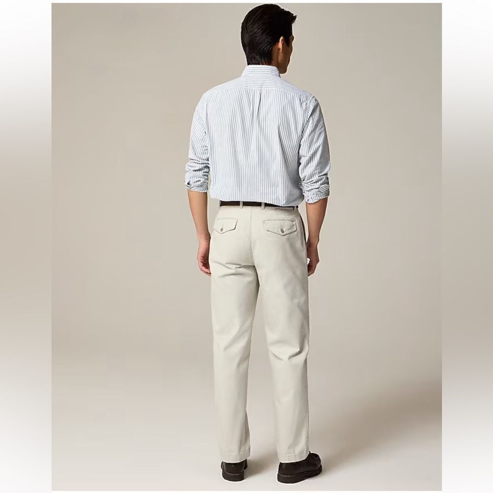 NWT J CREW Broken-in organic cotton oxford shirt in Jack Stripe White Green - Picture 4 of 8